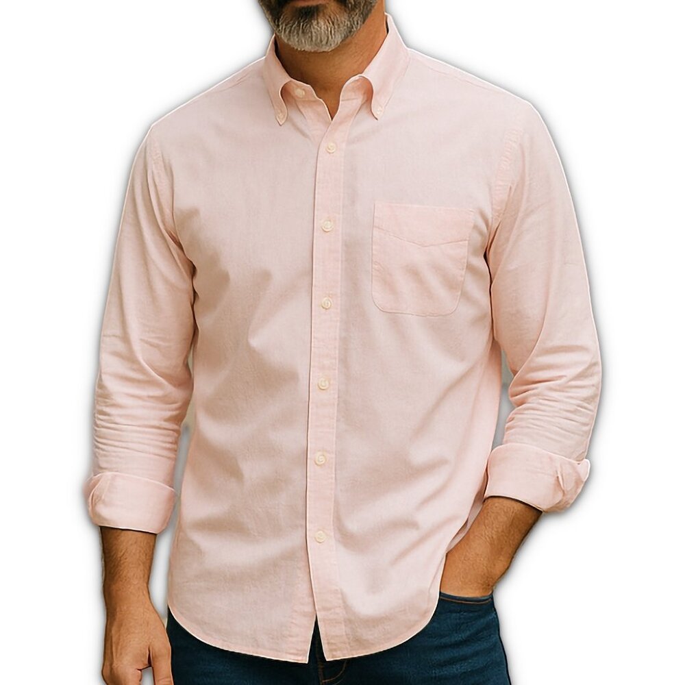 Michael Kors Men's Light Pink Button-Down Dress Shirt